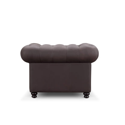 Fauteuil Chesterfield Culver en cuir marron