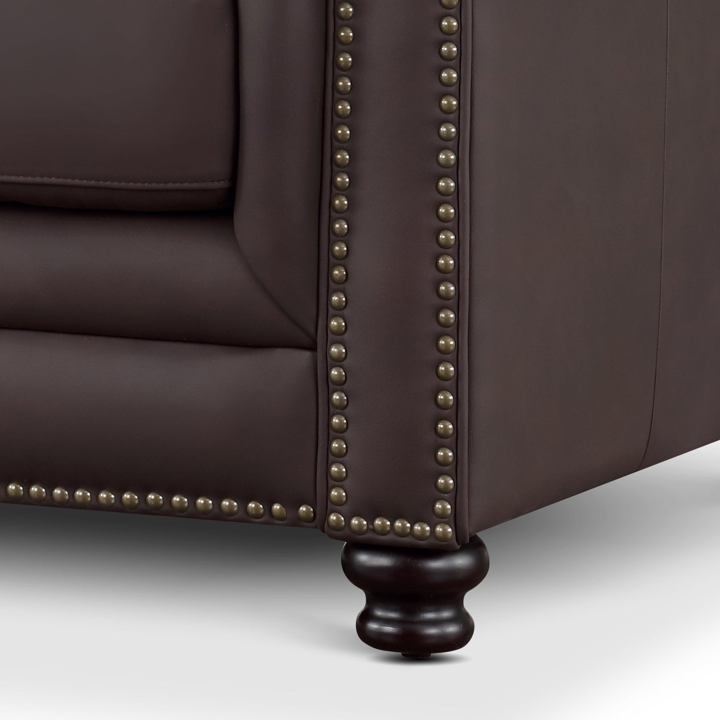 Fauteuil Chesterfield Culver en cuir marron