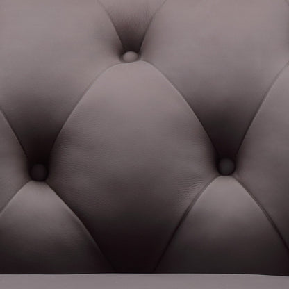 Fauteuil Chesterfield Culver en cuir marron