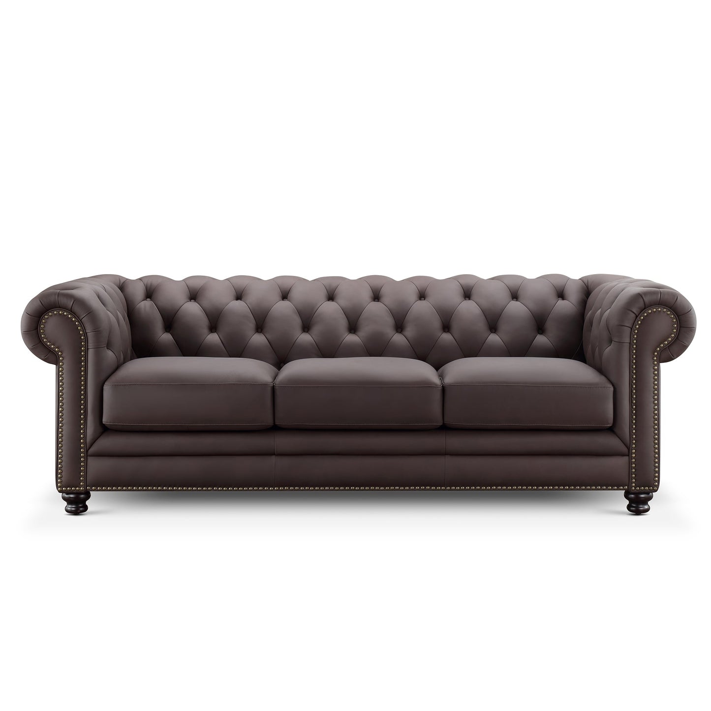 Canapé Chesterfield en cuir Culver, marron