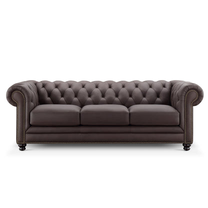 Canapé Chesterfield en cuir Culver, marron