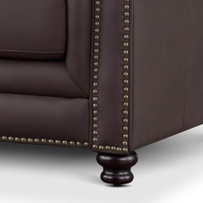 Canapé Chesterfield en cuir Culver, marron