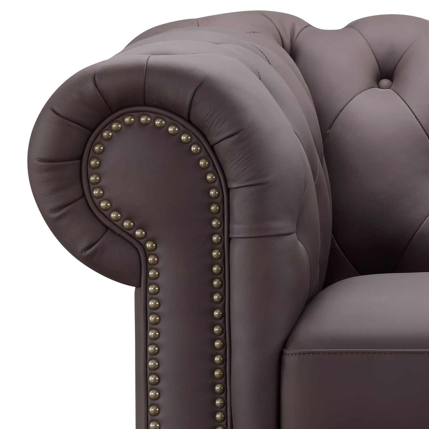 Canapé Chesterfield en cuir Culver, marron