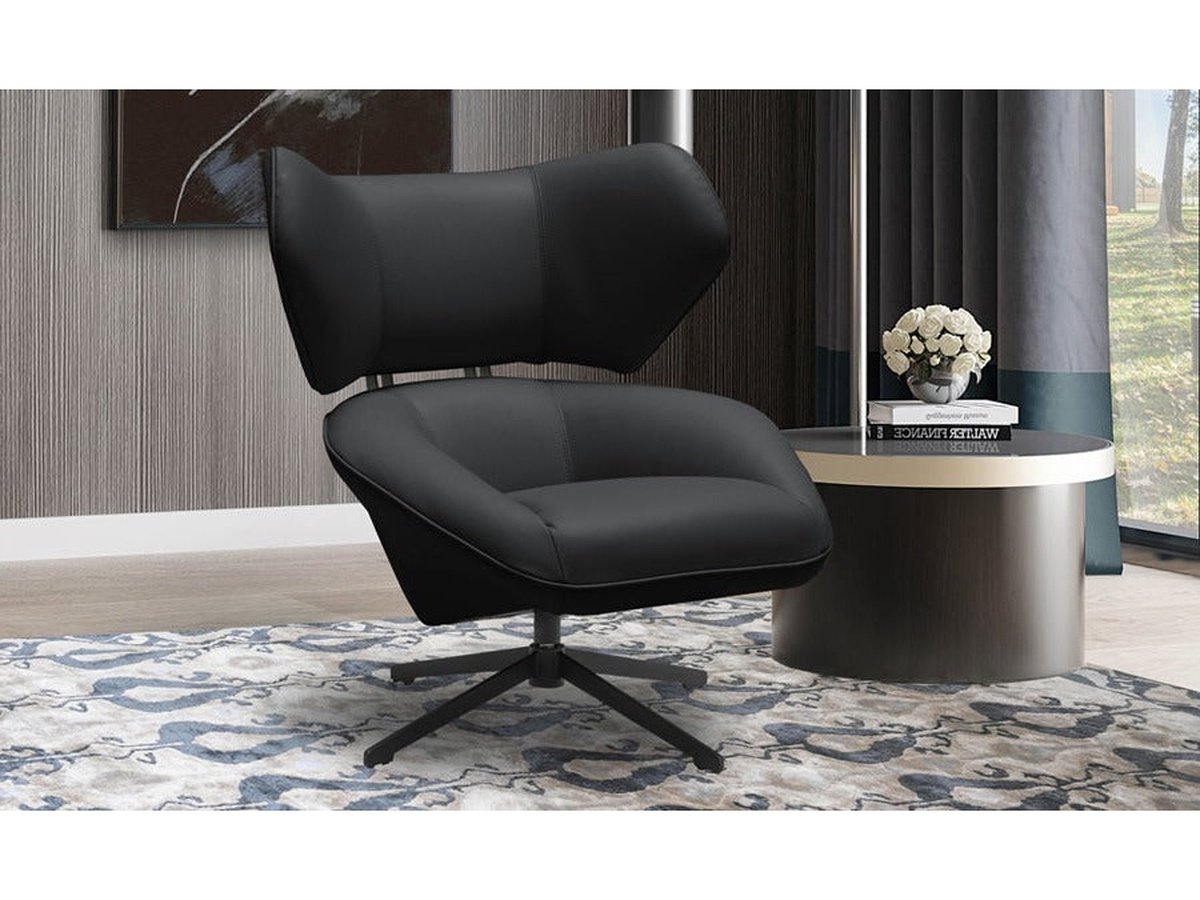 Fauteuil pivotant en cuir Electra