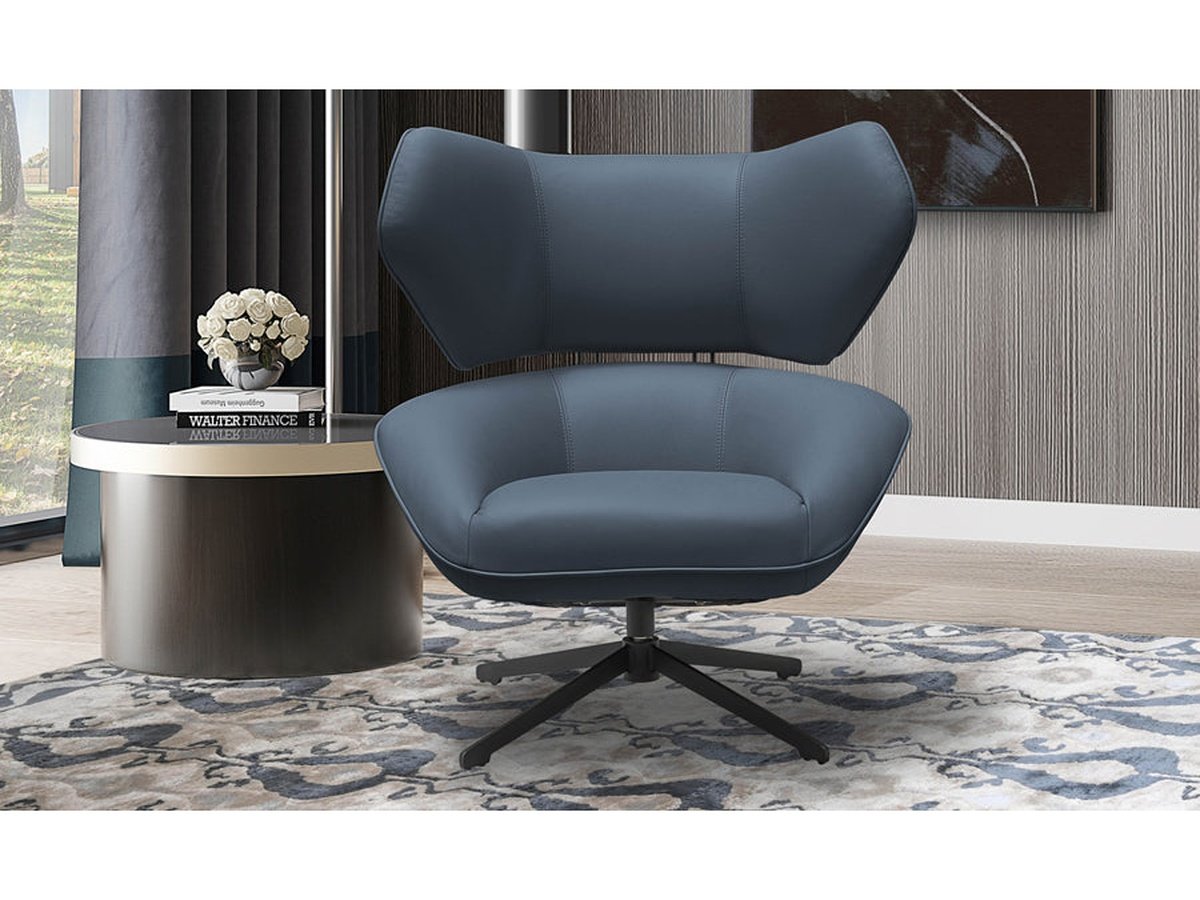 Fauteuil pivotant en cuir Electra