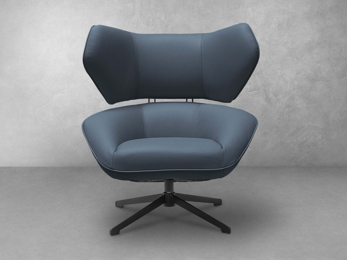 Fauteuil pivotant en cuir Electra
