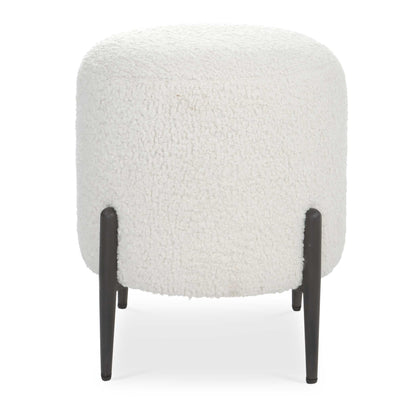 Pouf en peau lainée blanche Arles d'Abbyson Home