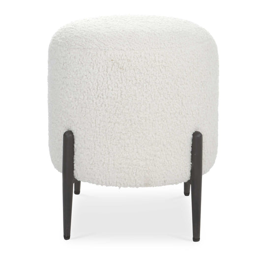 Pouf en peau lainée blanche Arles d'Abbyson Home