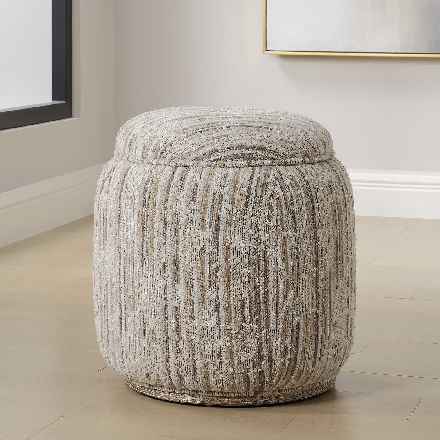 Abbyson Home Dialogue Pouf beige