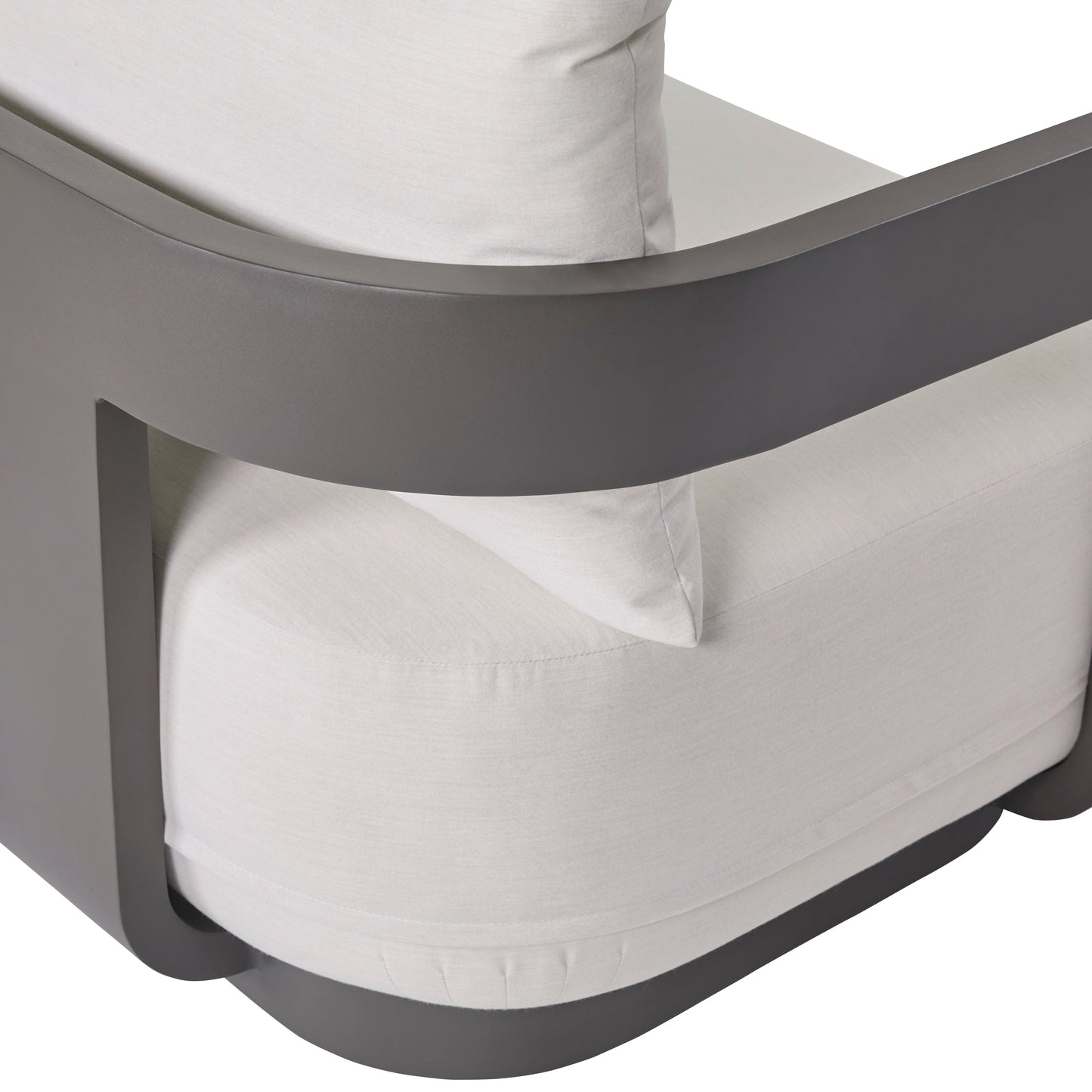 Canapé d'extérieur Sedona, revêtement Sunbrella Cast Pumice et aluminium bronze