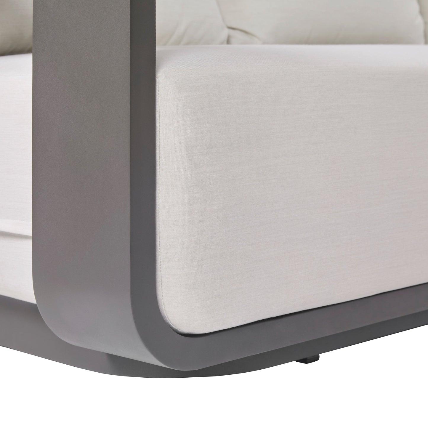 Canapé d'extérieur Sedona, revêtement Sunbrella Cast Pumice et aluminium bronze