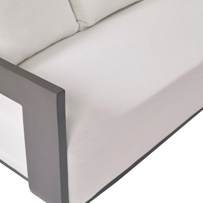 Canapé d'extérieur Sedona, revêtement Sunbrella Cast Pumice et aluminium bronze