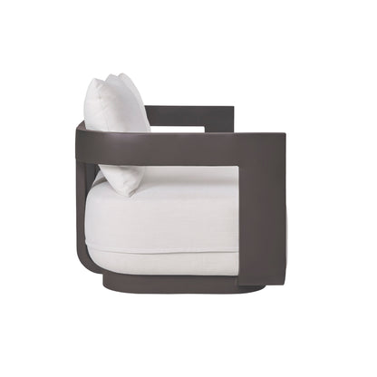 Canapé d'extérieur Sedona, revêtement Sunbrella Cast Pumice et aluminium bronze