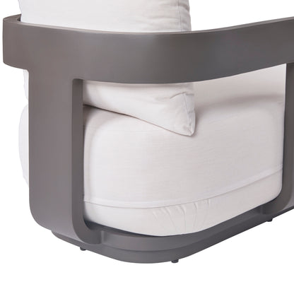 Chaise longue d'extérieur Sedona, revêtement Sunbrella Cast Pumice et aluminium bronze