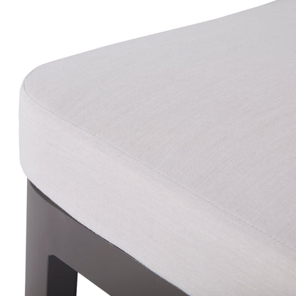 Table basse d'extérieur Sedona, Sunbrella Cast Pumice et aluminium bronze