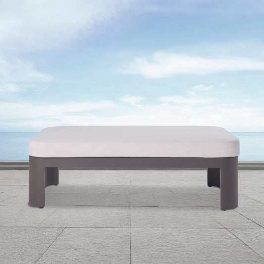 Table basse d'extérieur Sedona, Sunbrella Cast Pumice et aluminium bronze