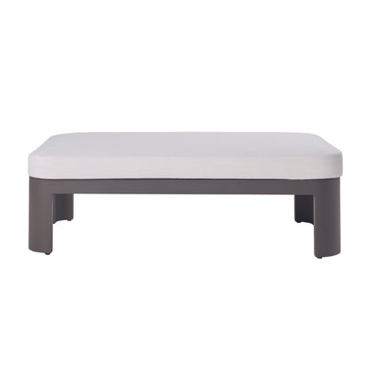 Table basse d'extérieur Sedona, Sunbrella Cast Pumice et aluminium bronze