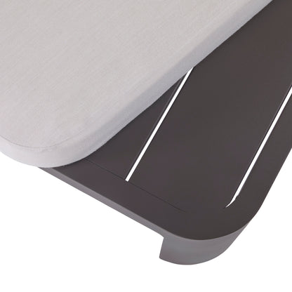 Table basse d'extérieur Sedona, Sunbrella Cast Pumice et aluminium bronze