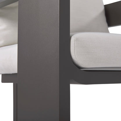 Ensemble de 2 chaises de jardin Sedona, revêtement Sunbrella Cast Pumice et aluminium bronze