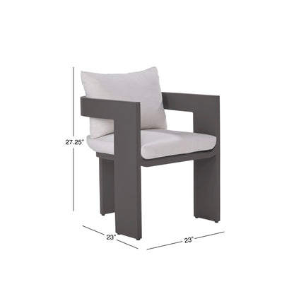 Ensemble de 2 chaises de jardin Sedona, revêtement Sunbrella Cast Pumice et aluminium bronze