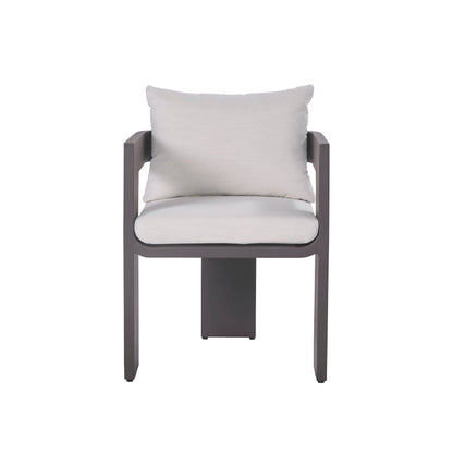 Ensemble de 2 chaises de jardin Sedona, revêtement Sunbrella Cast Pumice et aluminium bronze