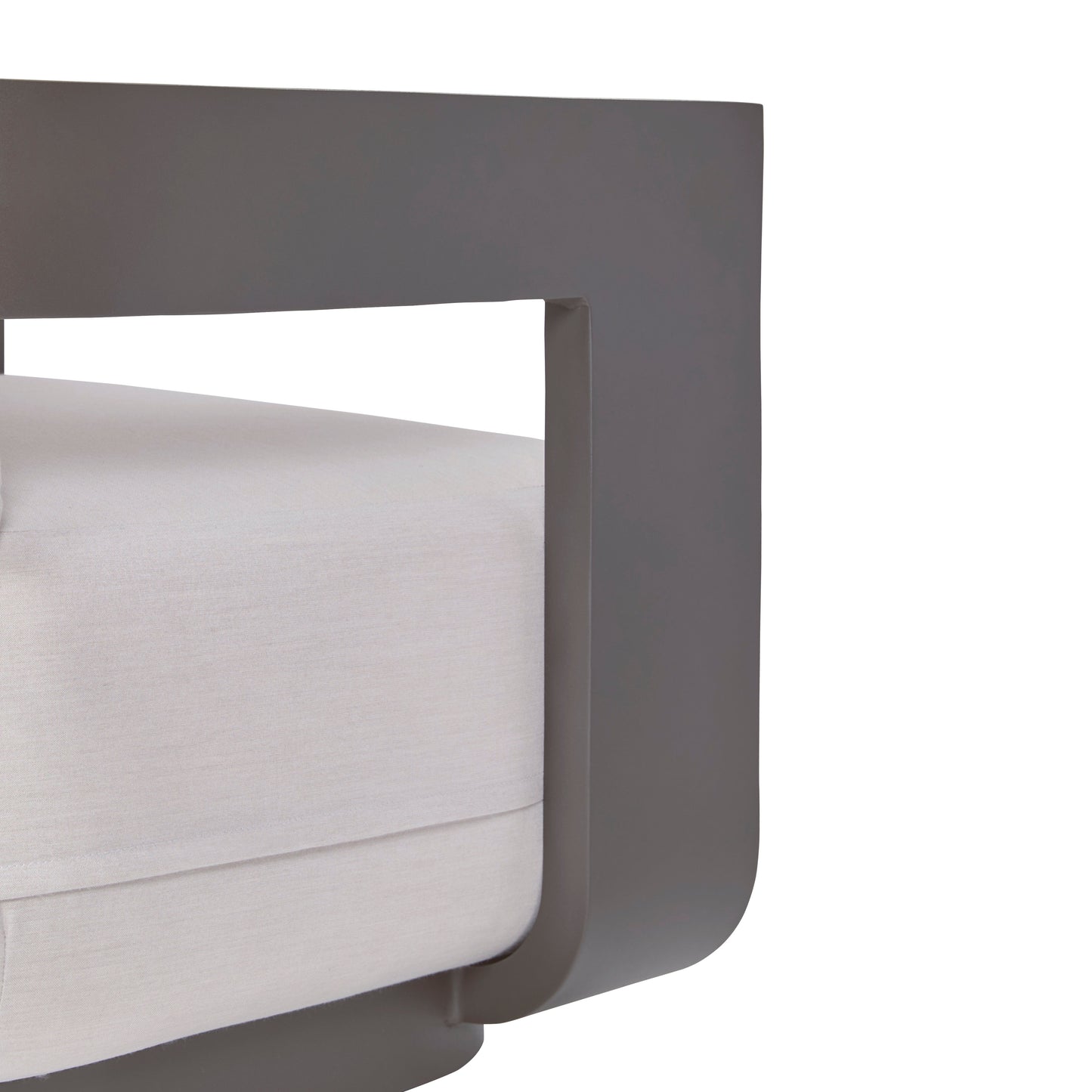 Fauteuil pivotant d'extérieur Sedona, revêtement Sunbrella Cast Pumice et aluminium bronze