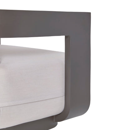 Fauteuil pivotant d'extérieur Sedona, revêtement Sunbrella Cast Pumice et aluminium bronze