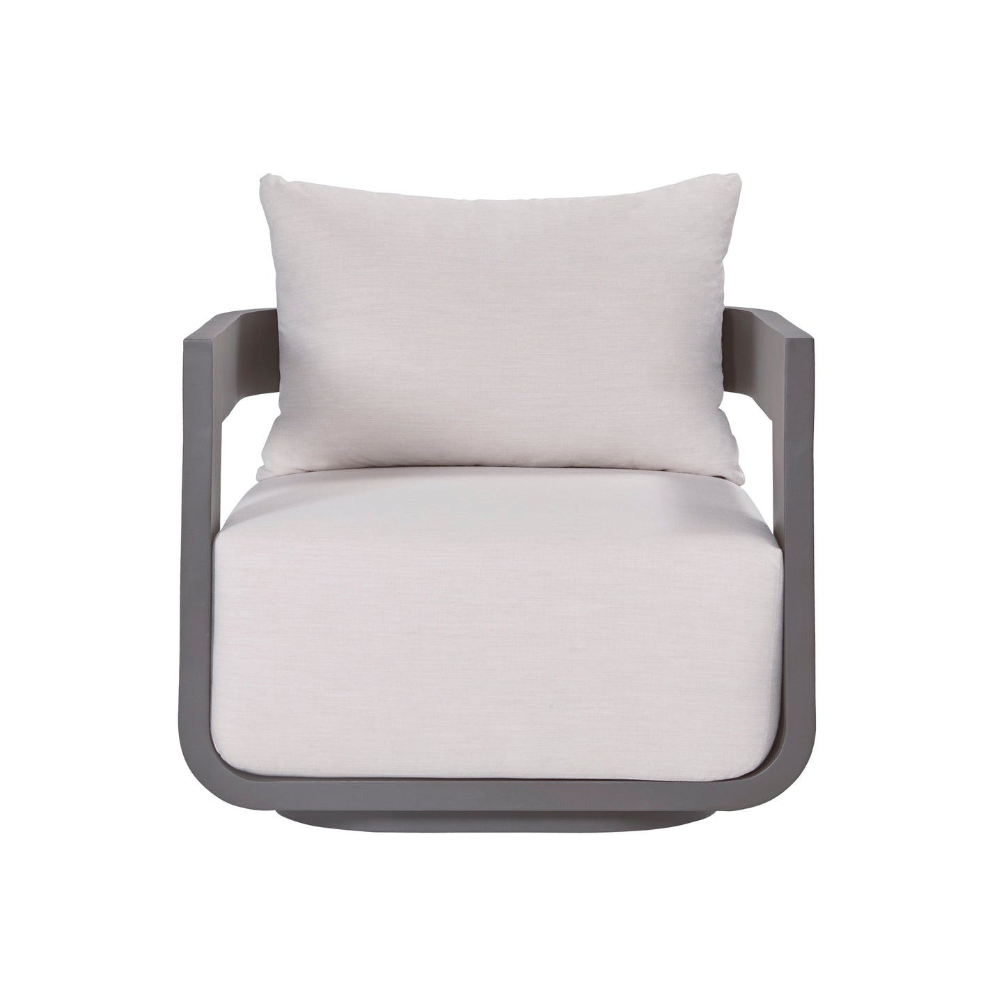 Fauteuil pivotant d'extérieur Sedona, revêtement Sunbrella Cast Pumice et aluminium bronze