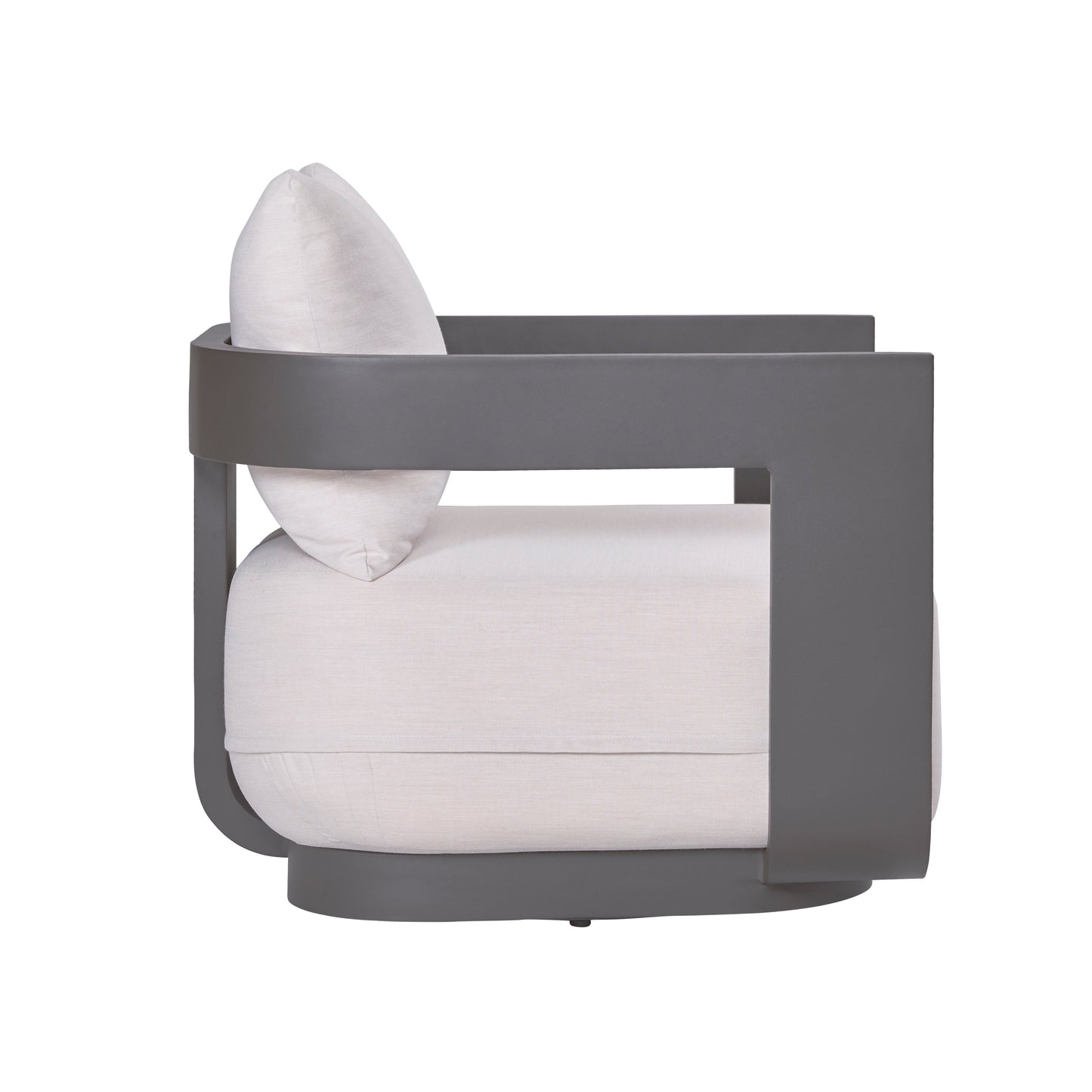 Fauteuil pivotant d'extérieur Sedona, revêtement Sunbrella Cast Pumice et aluminium bronze