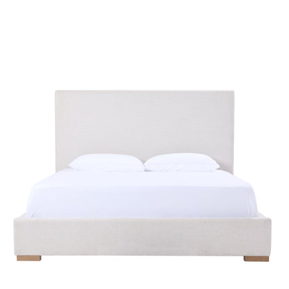 Lit à panneaux tissés texturés JoJo Fletcher Luciano, format Queen, couleur crème