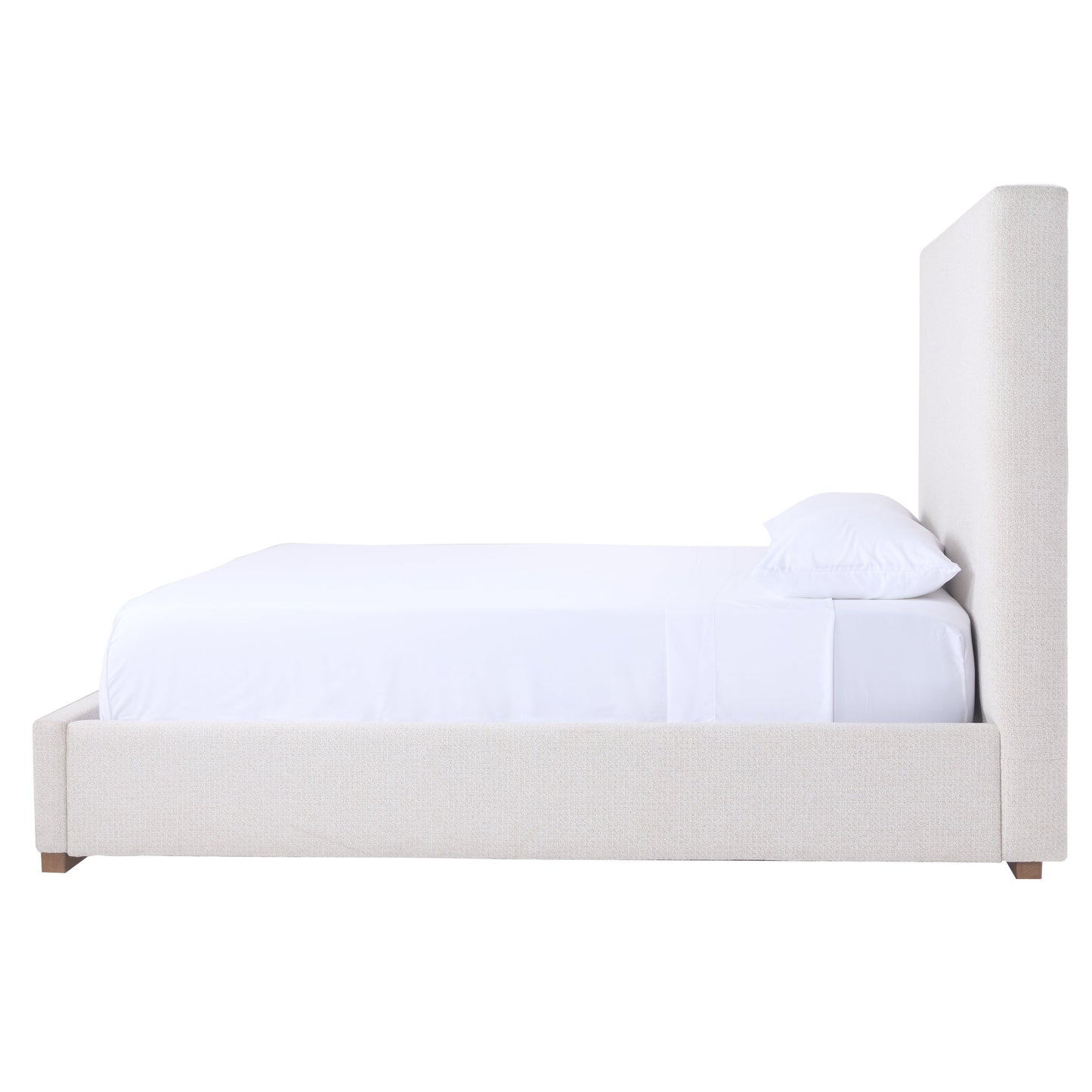 Lit à panneaux tissés texturés JoJo Fletcher Luciano, format Queen, couleur crème