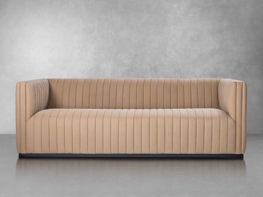 Canapé Vail en cuir pleine fleur à canaux