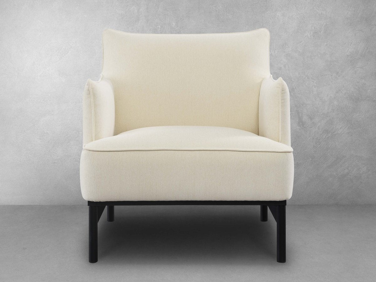 Fauteuil d'appoint Gatsby en tissu - Ivoire