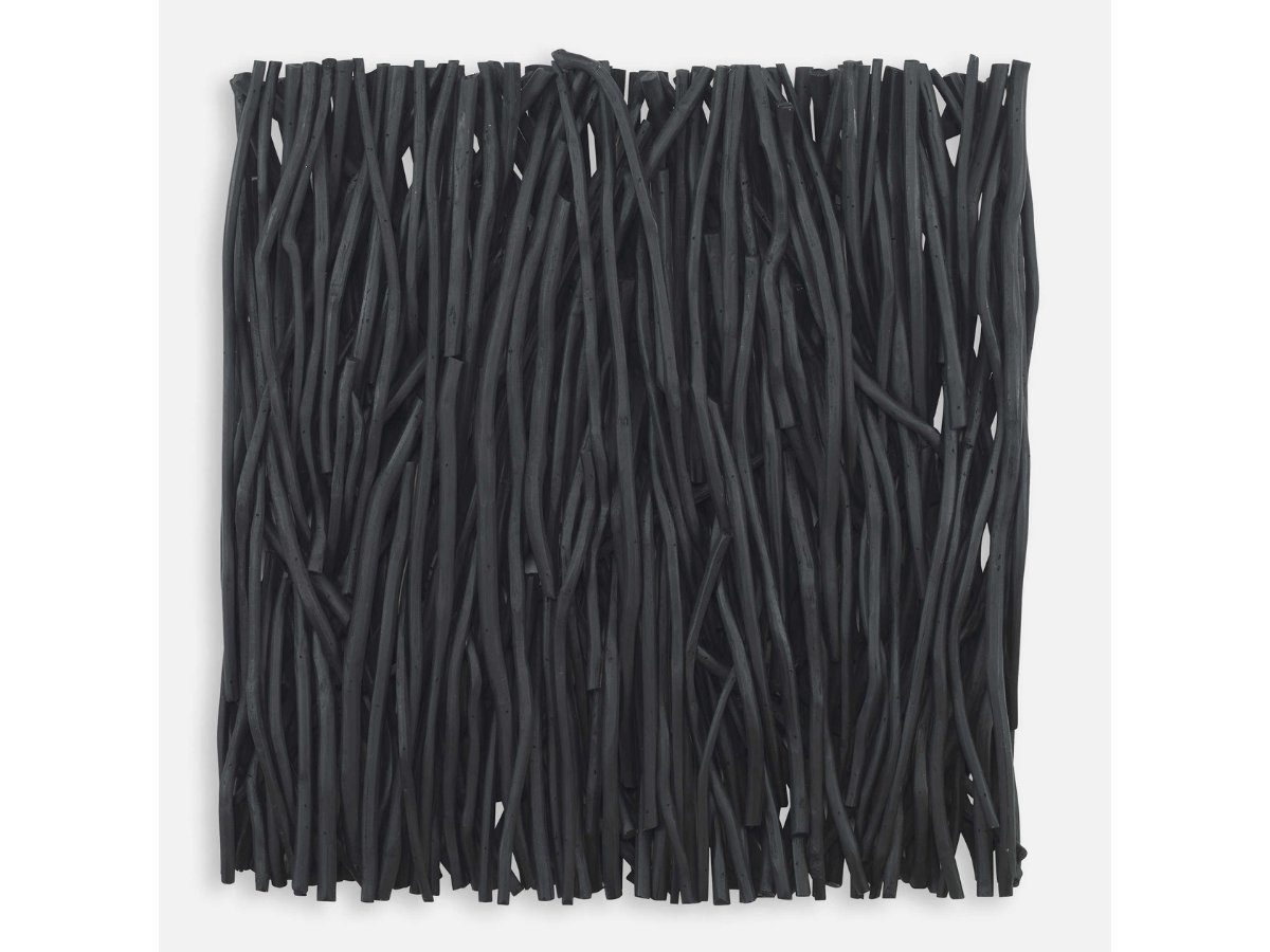 Décoration murale carrée en bois noir Genesis d'Abbyson Home