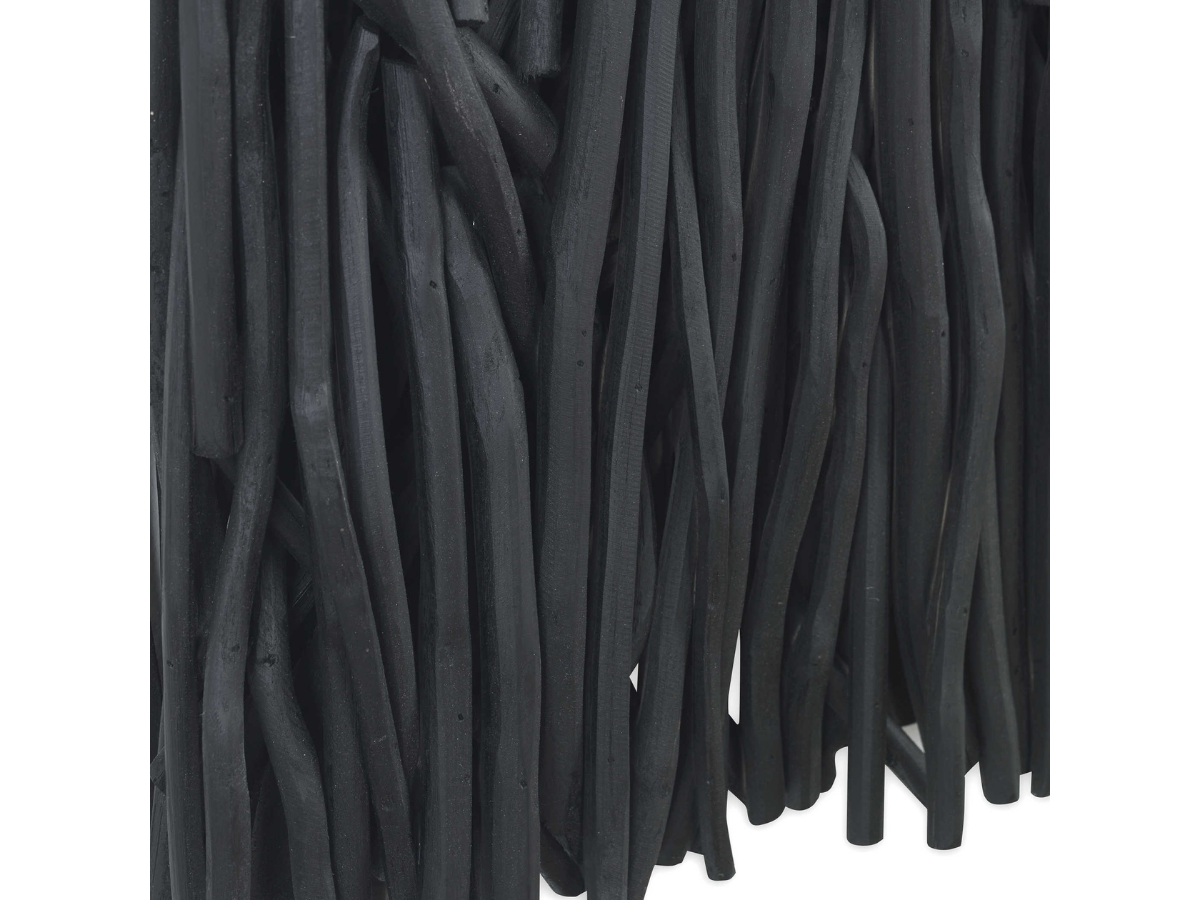 Décoration murale carrée en bois noir Genesis d'Abbyson Home