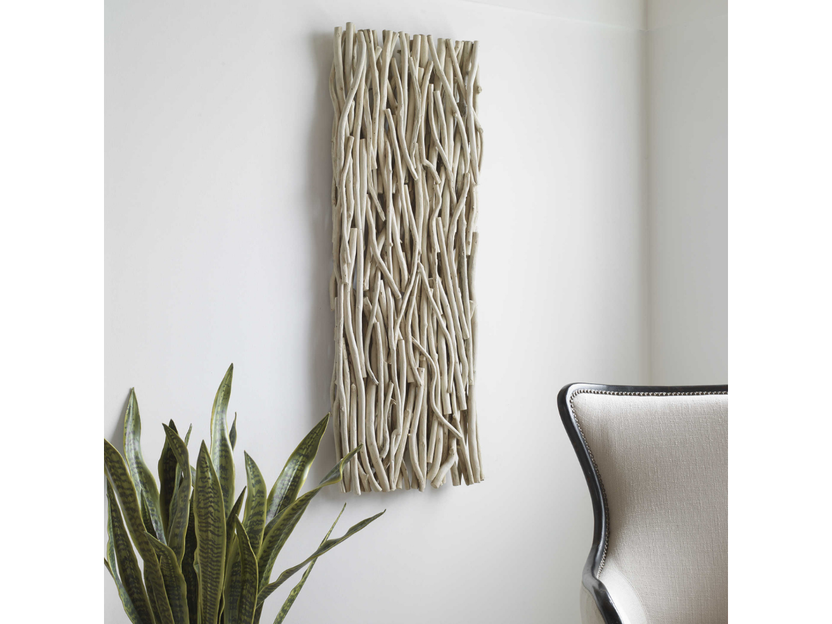 Décoration murale en bois blanchi véritable Abbyson Home