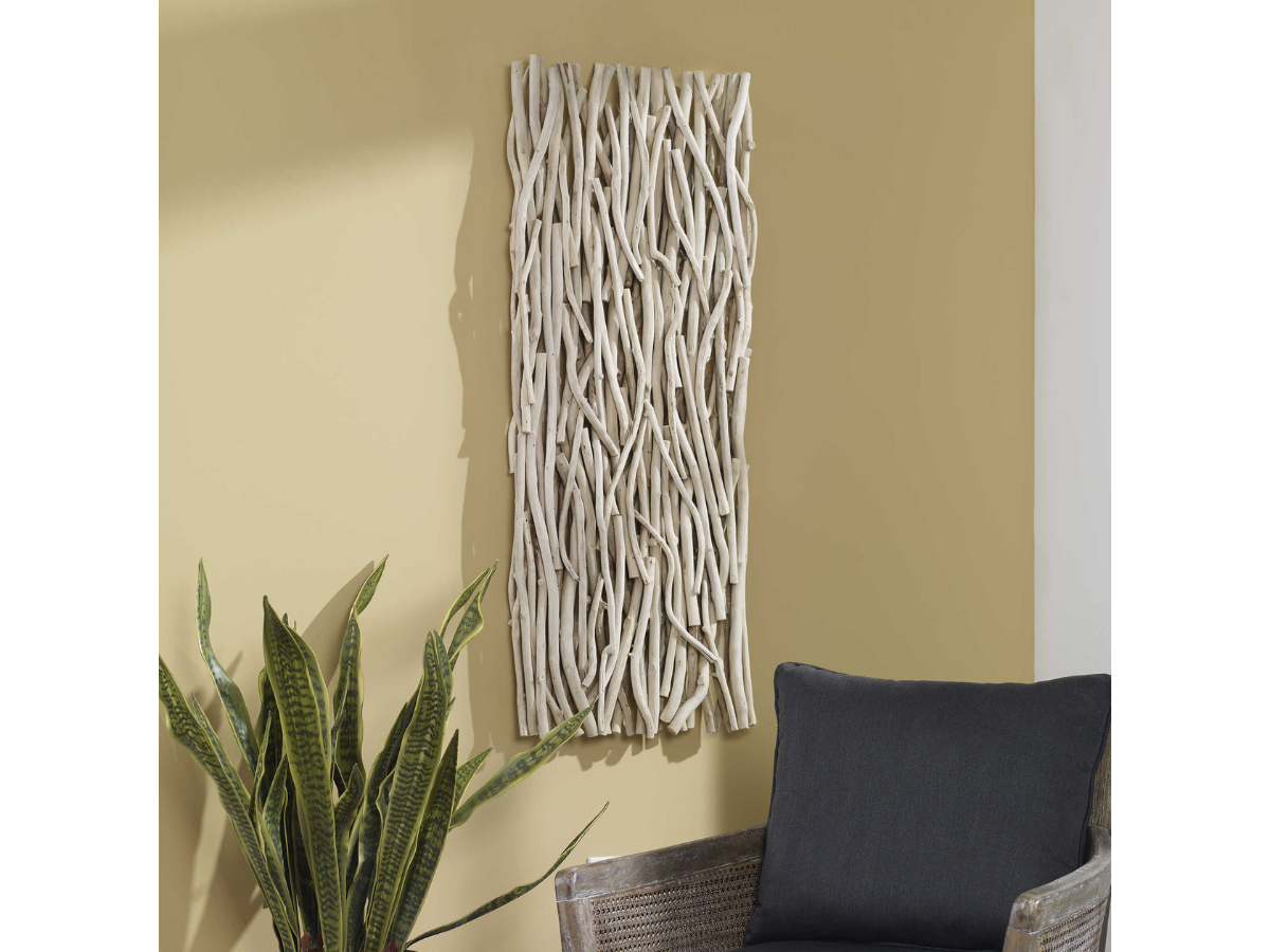 Décoration murale en bois blanchi véritable Abbyson Home