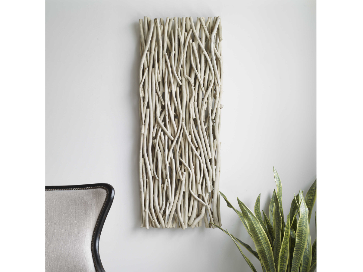 Décoration murale en bois blanchi véritable Abbyson Home