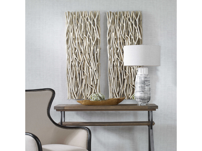 Décoration murale en bois blanchi véritable Abbyson Home