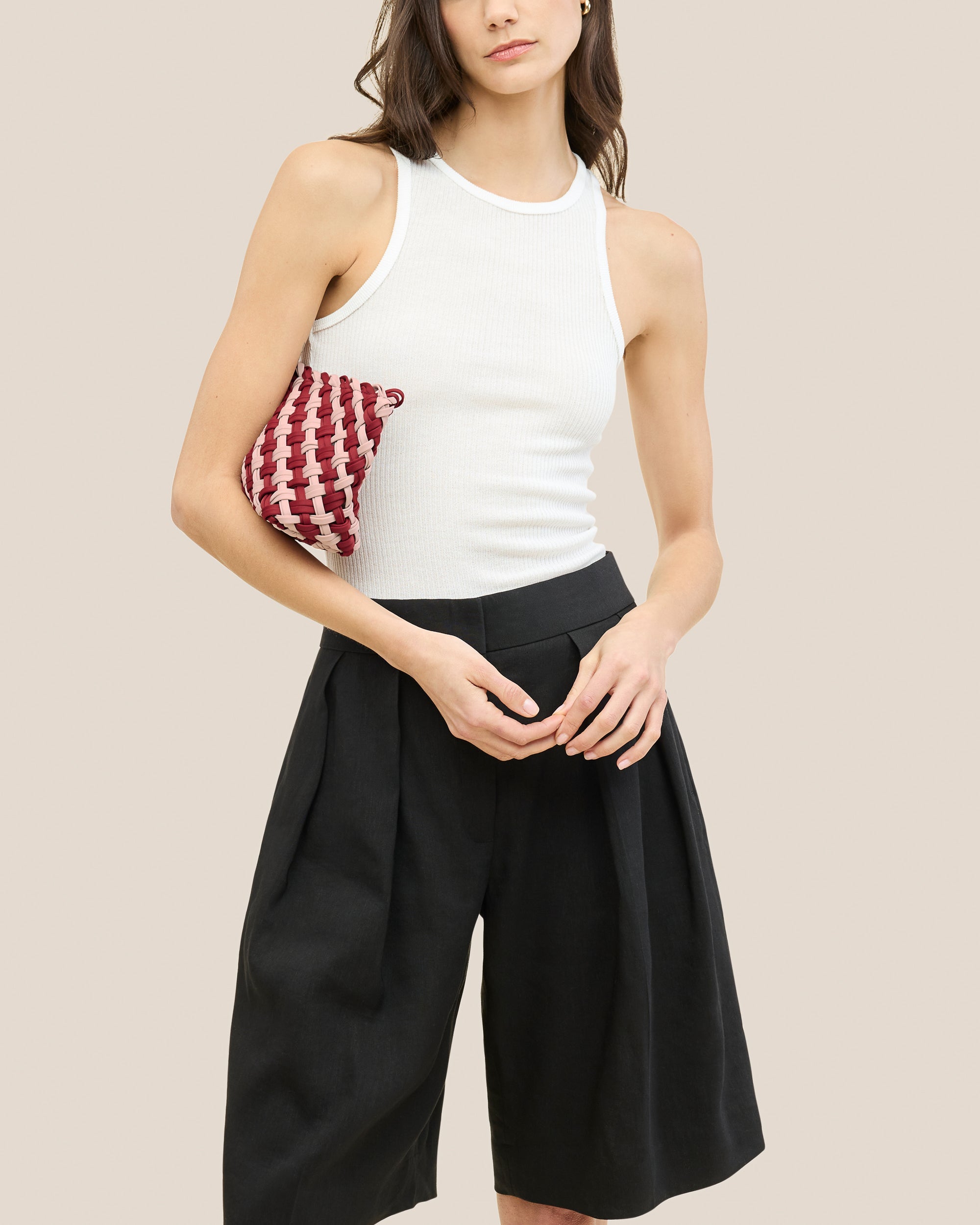 Petite pochette Gigi à double tissage | Lychee