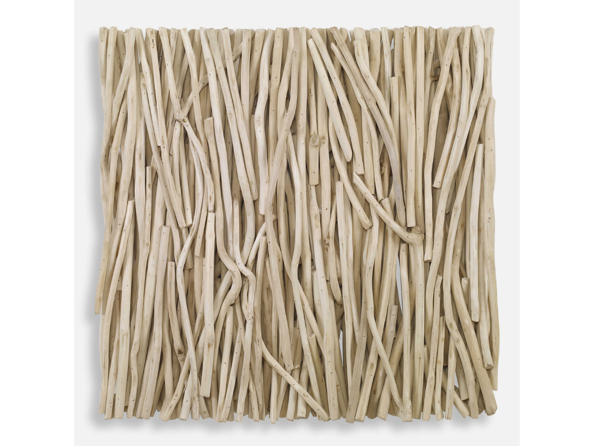 Décoration murale carrée en bois blanchi Abbyson Home Giver