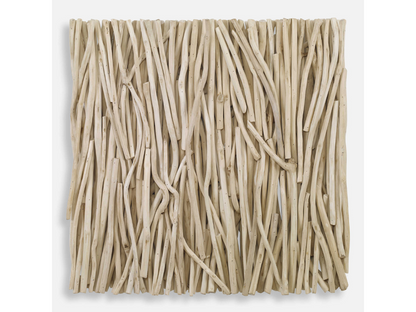 Décoration murale carrée en bois blanchi Abbyson Home Giver