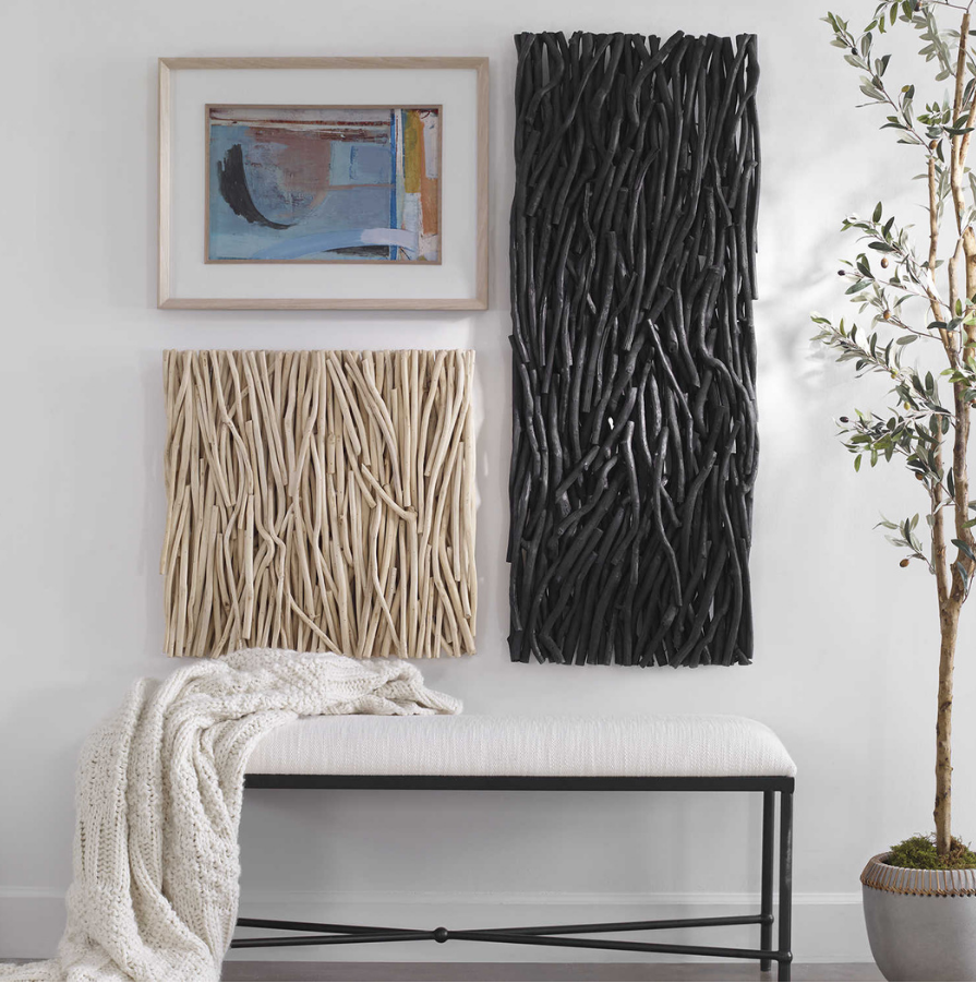 Décoration murale carrée en bois blanchi Abbyson Home Giver