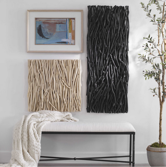 Décoration murale carrée en bois blanchi Abbyson Home Giver