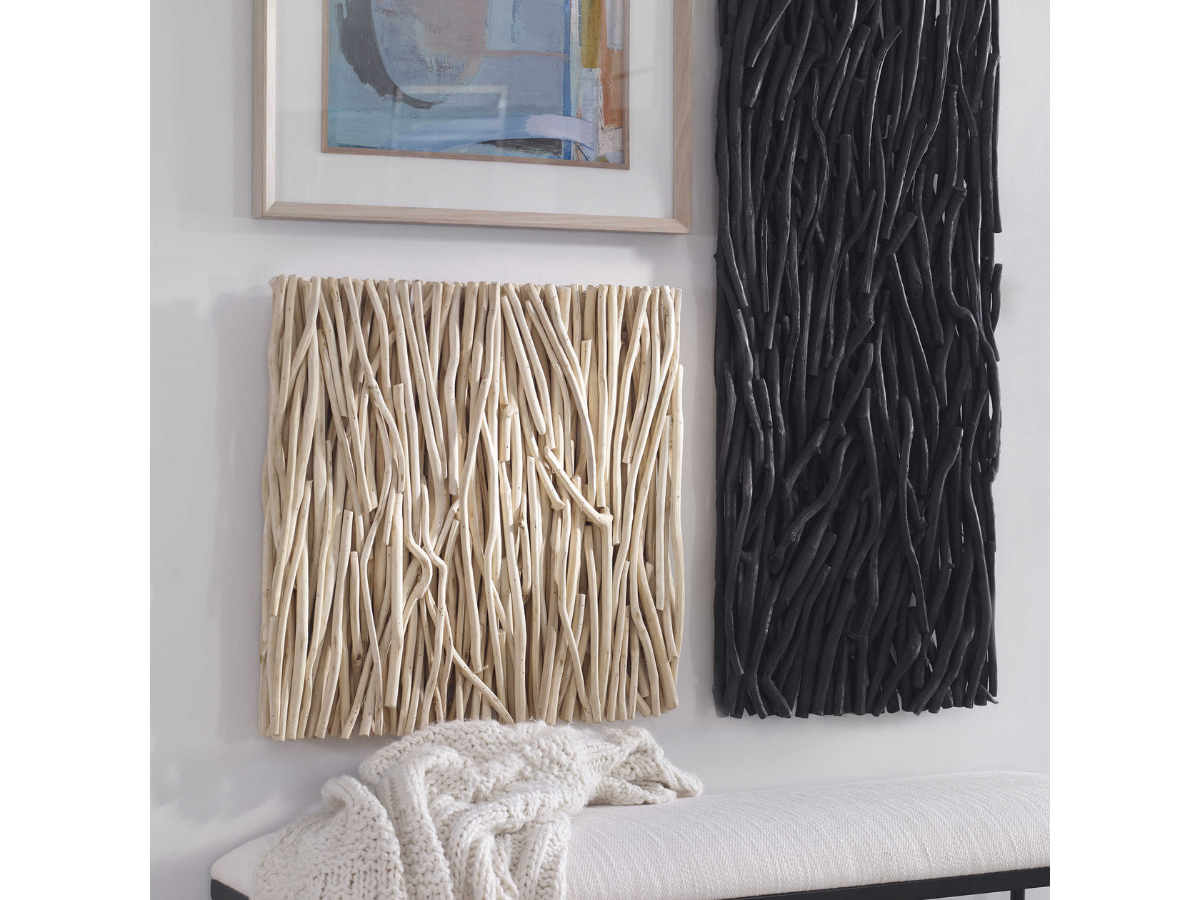 Décoration murale carrée en bois blanchi Abbyson Home Giver