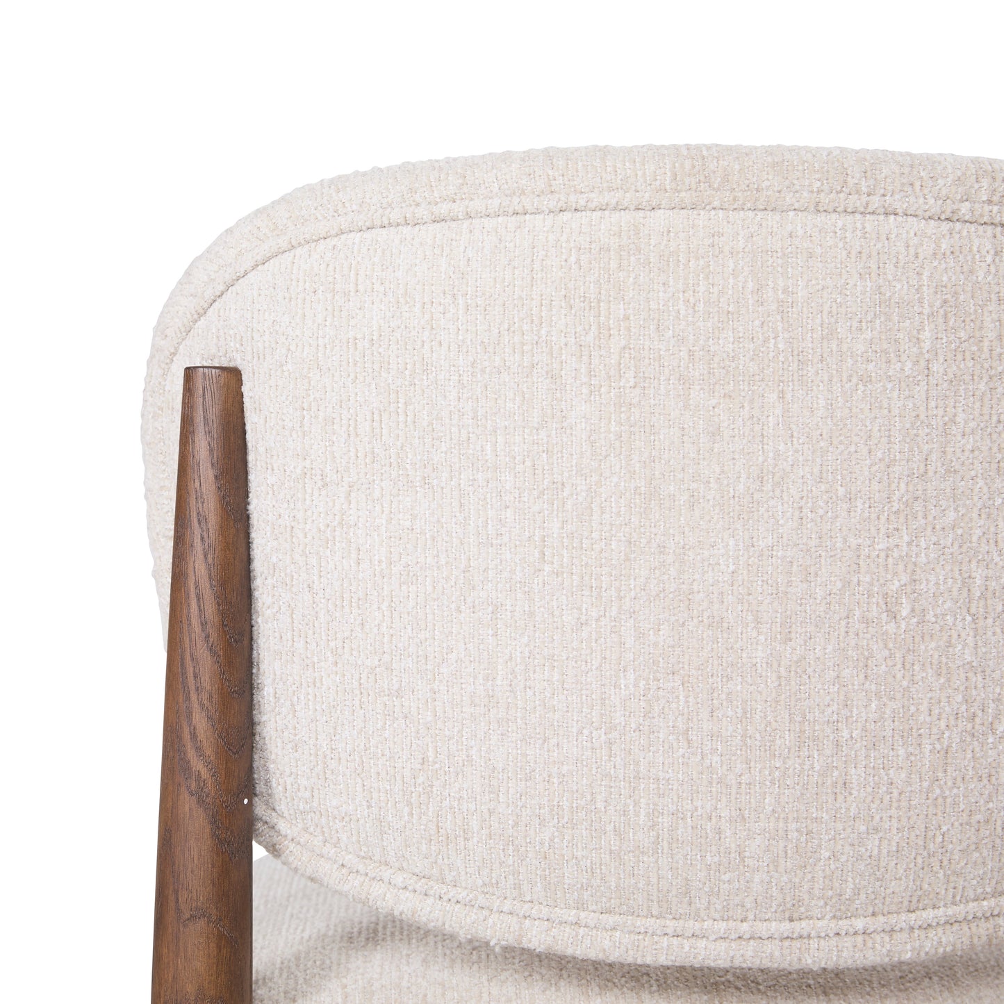 Chaise de salle à manger JoJo Fletcher Sawyer en chêne et tissu d'herbe, marron