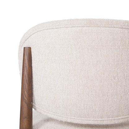 Chaise de salle à manger JoJo Fletcher Sawyer en chêne et tissu d'herbe, marron