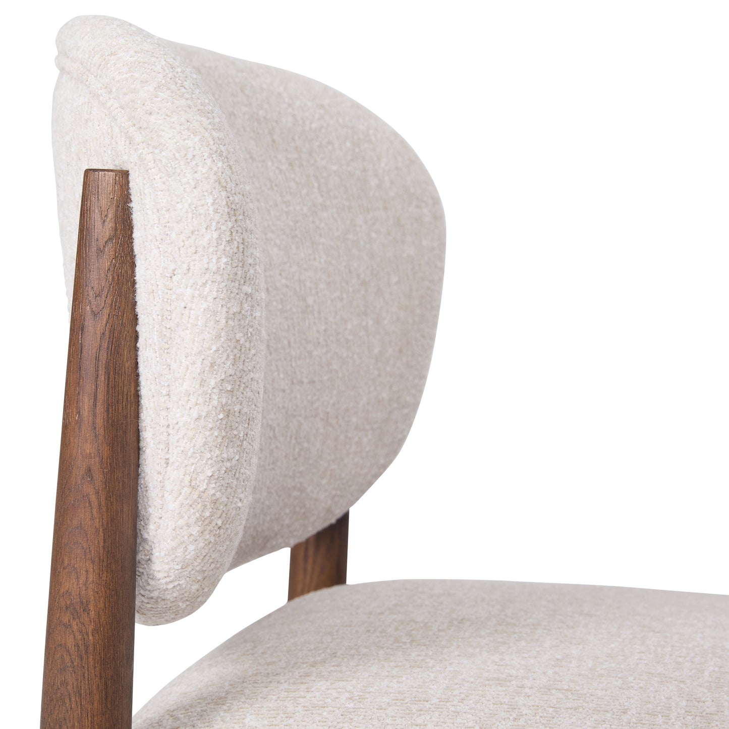 Chaise de salle à manger JoJo Fletcher Sawyer en chêne et tissu d'herbe, marron