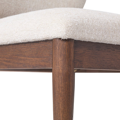 Chaise de salle à manger JoJo Fletcher Sawyer en chêne et tissu d'herbe, marron