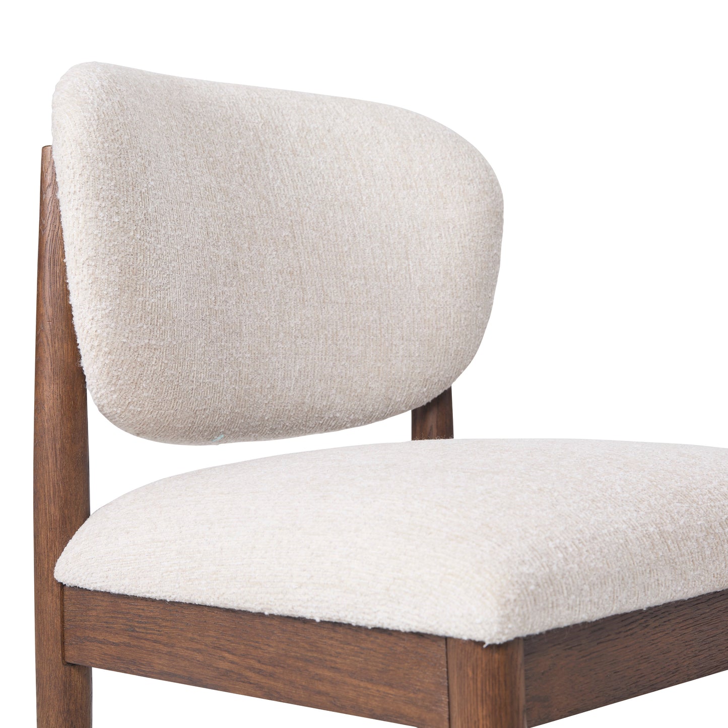 Chaise de salle à manger JoJo Fletcher Sawyer en chêne et tissu d'herbe, marron